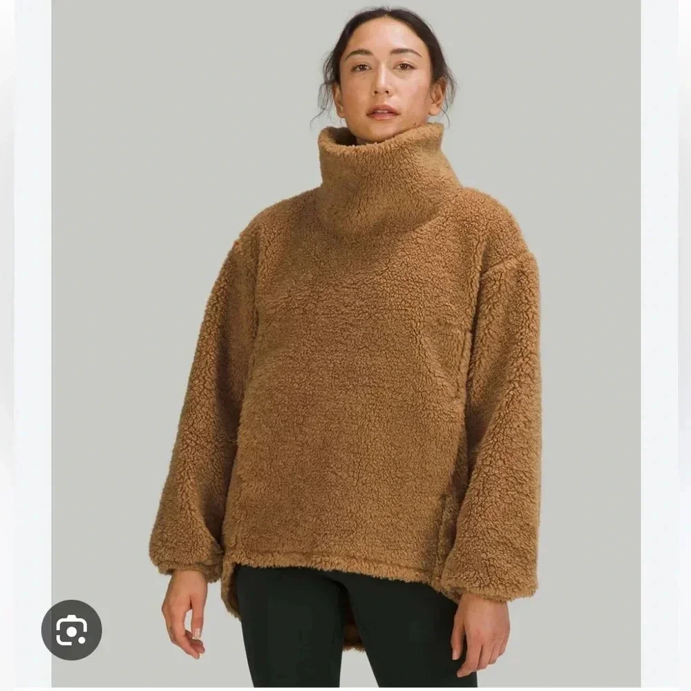 Lululemon tan brown warmth restore long pullover sz 6